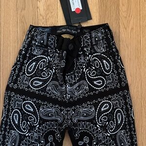 Philipp Plein Black and White Paisley Trousers